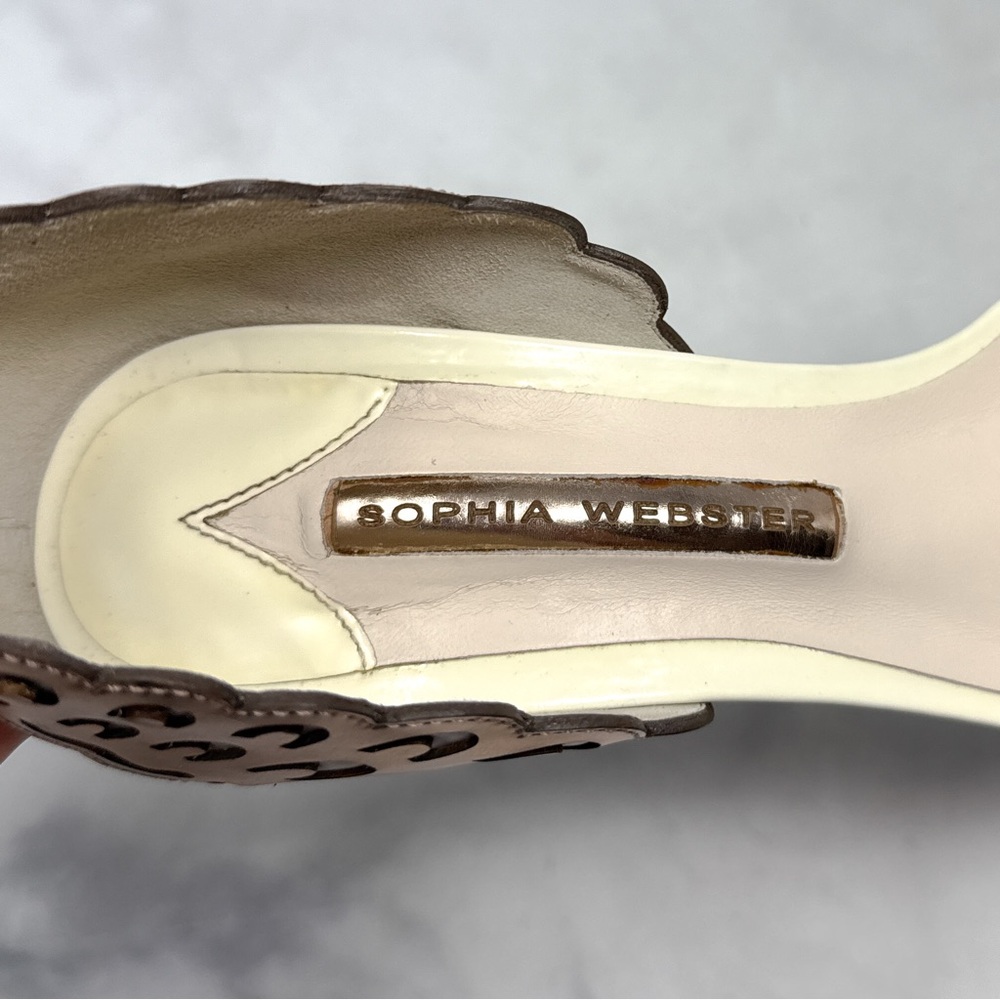 Sophia Webster Evangeline Butterfly Angel Wing Rose Gold Leather Sandal Heels 37 - Picture 11 of 16